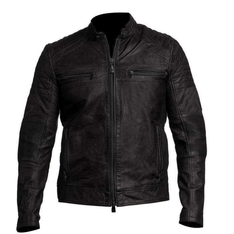 Shop Mens Biker Style Jacket Classic Vintage Black Leather