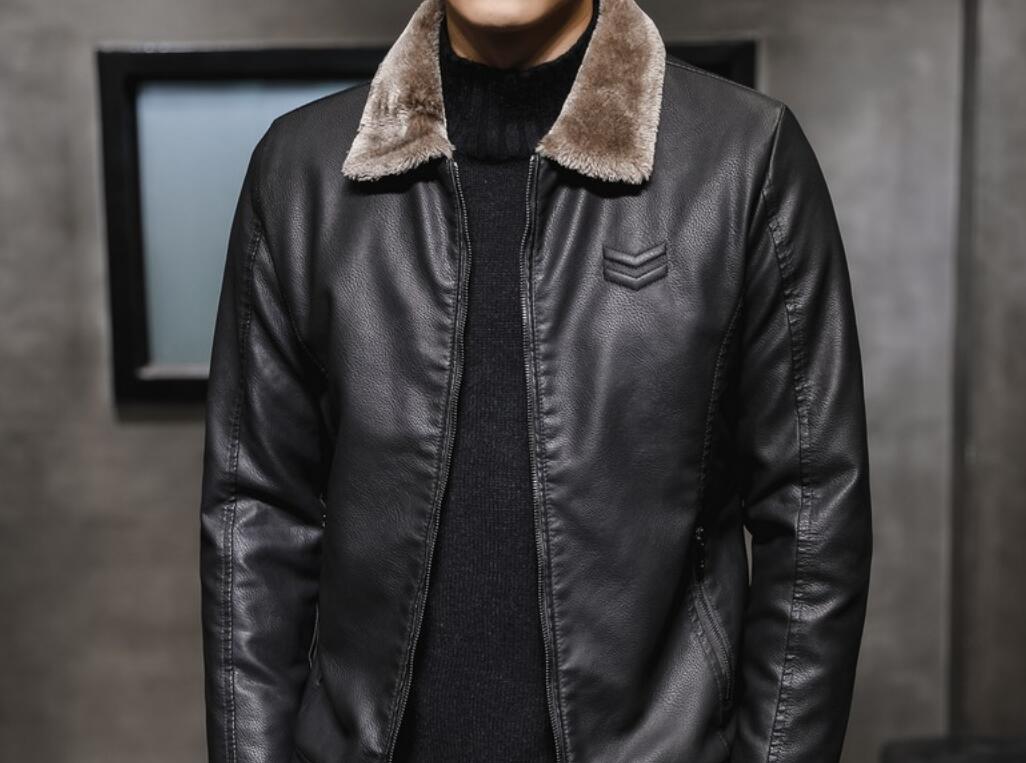 Shop Fashion Mens Winter Thick Black & Brown Faux Fur and Real Leather Jacket