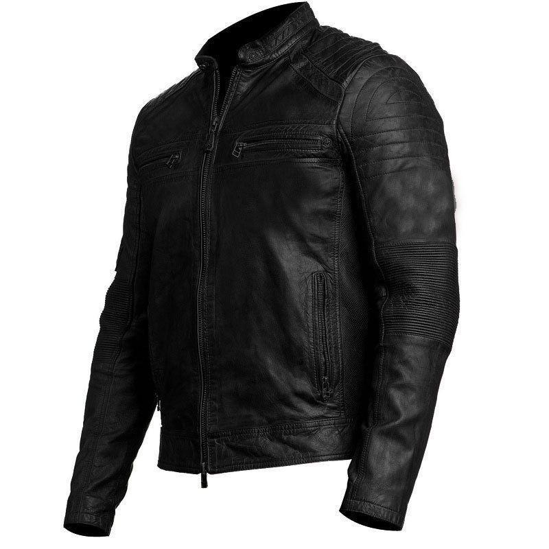 Shop Mens Biker Style Jacket Classic Vintage Black Leather