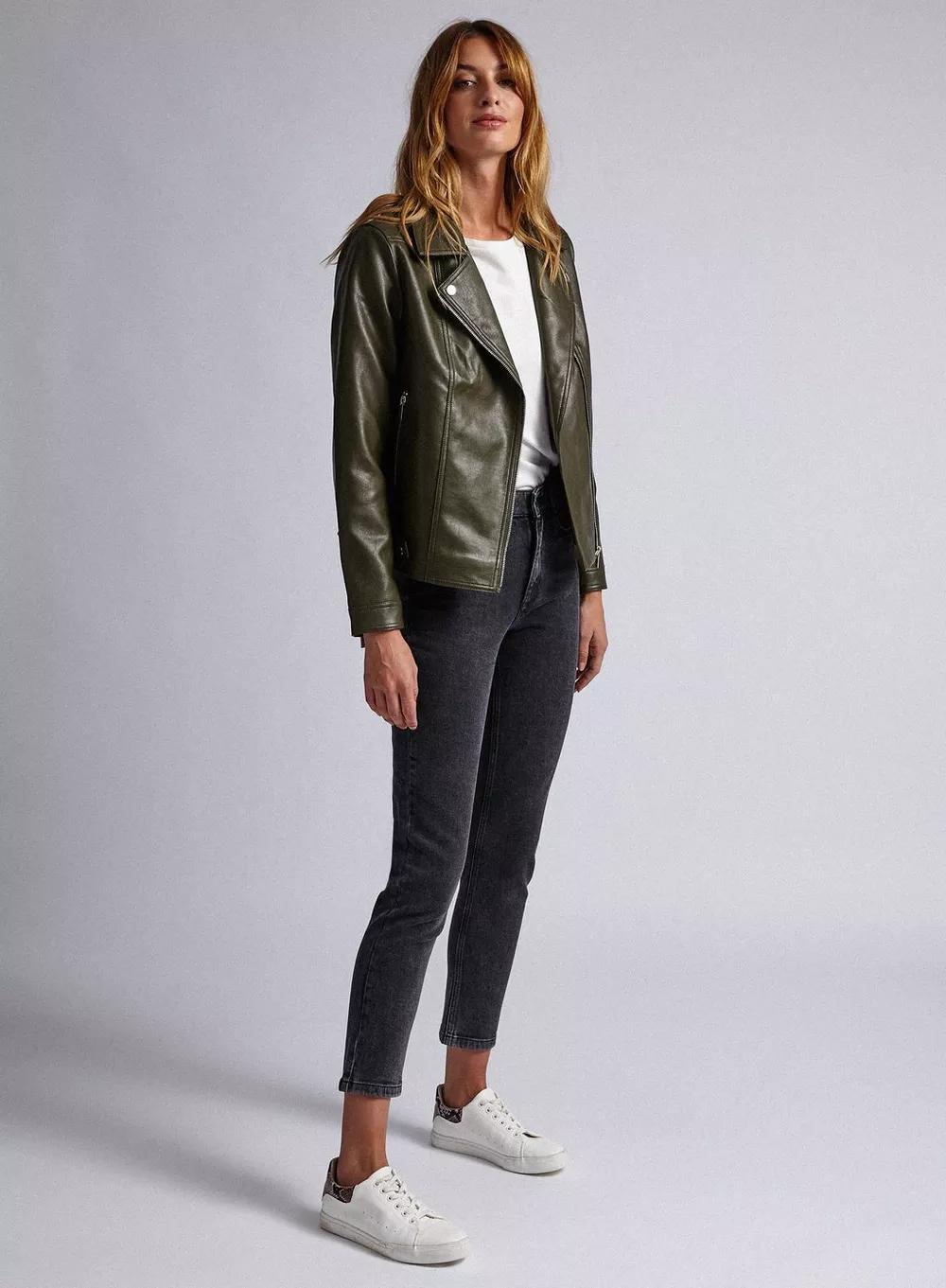 Shop Classic Biker Leather Jacket for Women
