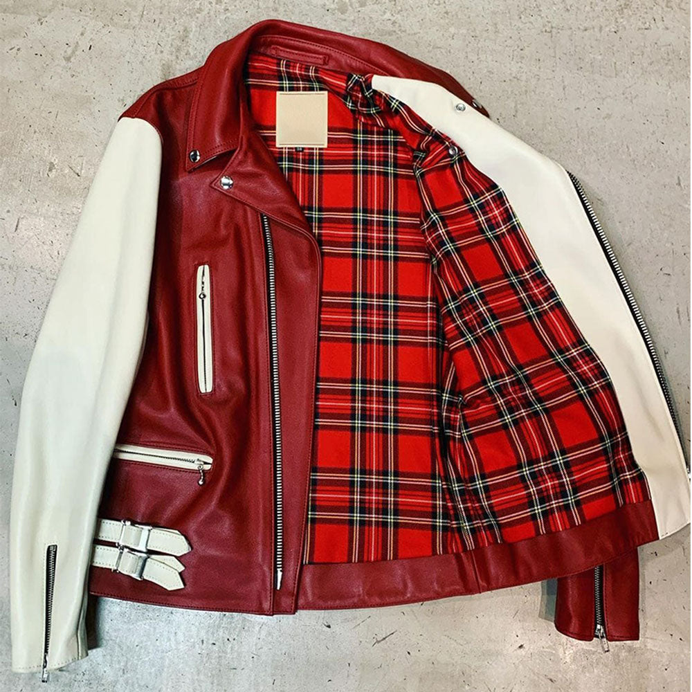 Shop Elegant Red Leather Jacket For Women