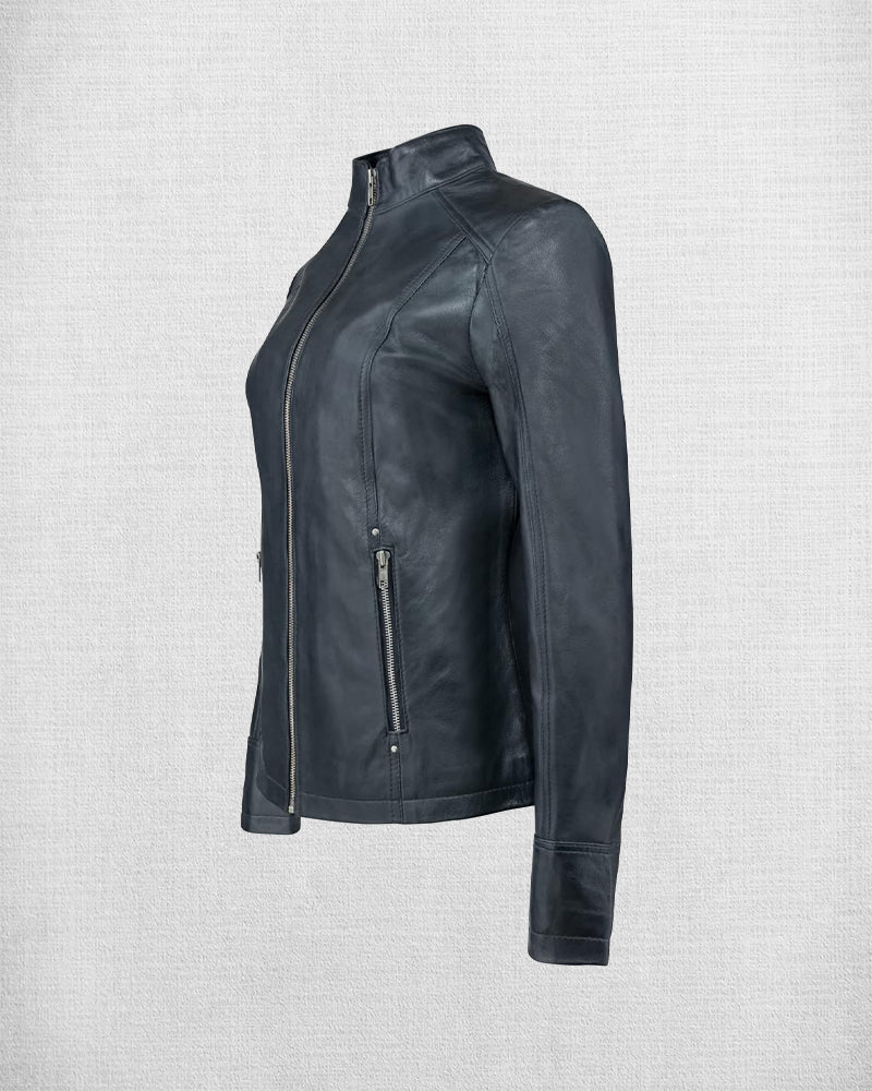 Shop Women Biker Black Leather Jacket