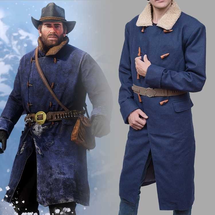 Arthur Morgan Blue Wool Coat