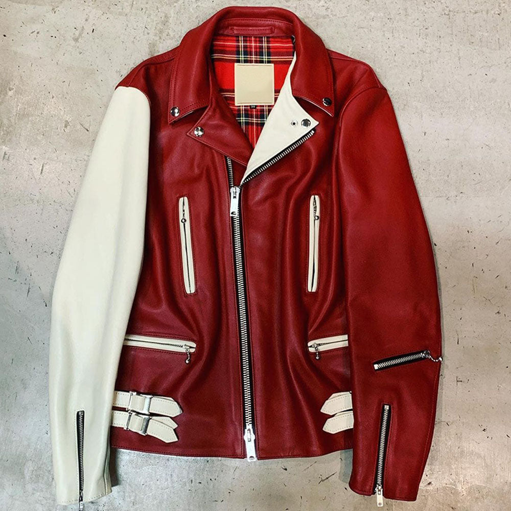 Shop Elegant Red Leather Jacket For Women
