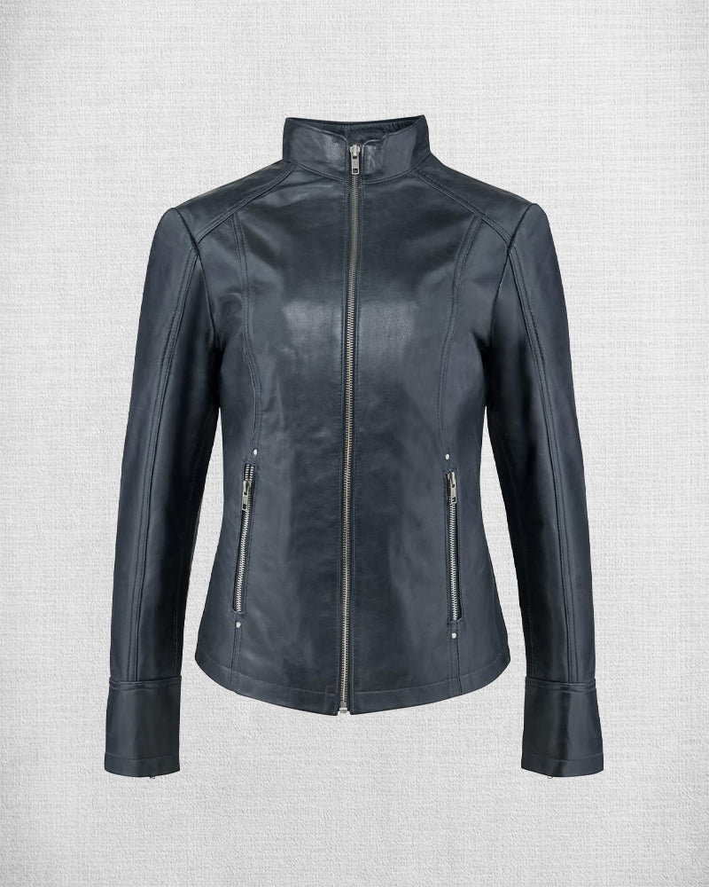 Shop Women Biker Black Leather Jacket
