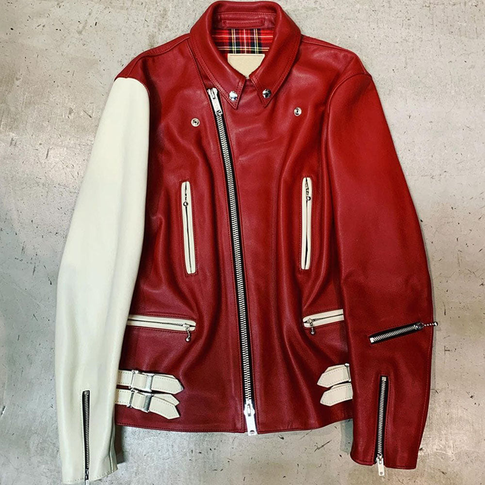 Shop Elegant Red Leather Jacket For Women