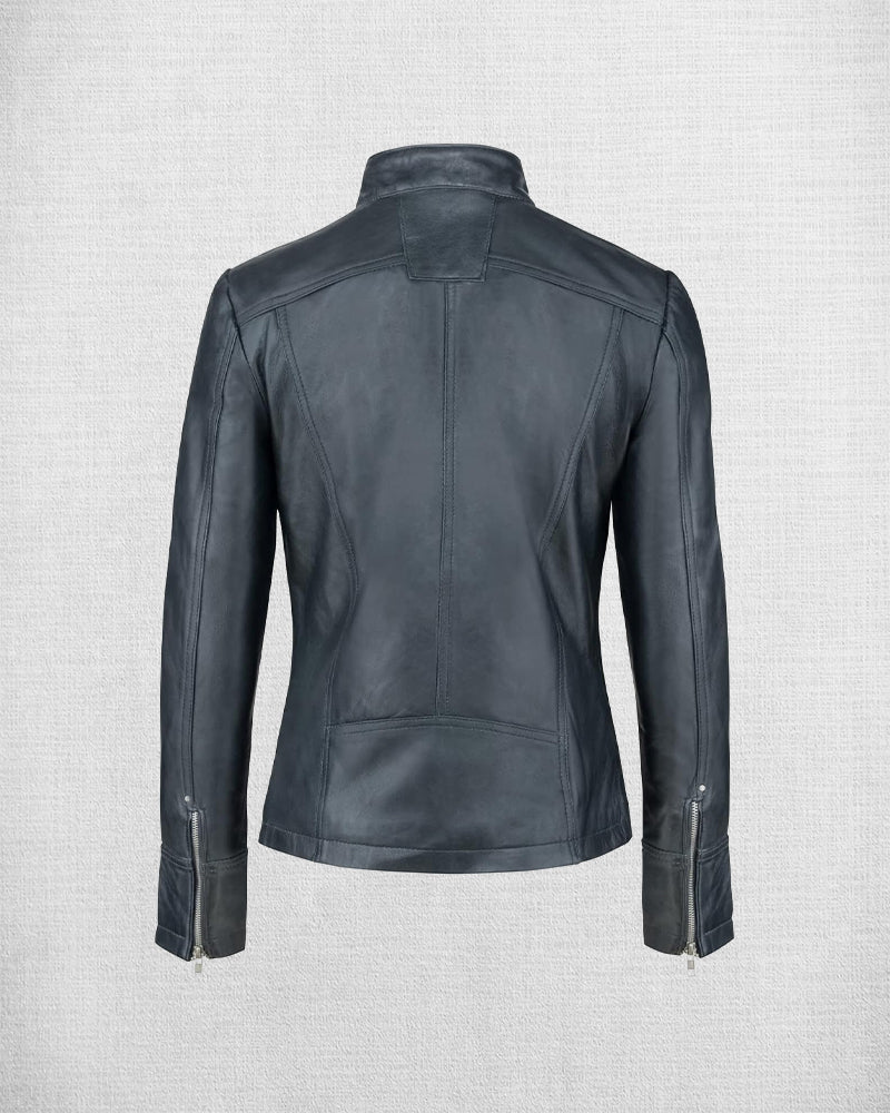 Shop Women Biker Black Leather Jacket