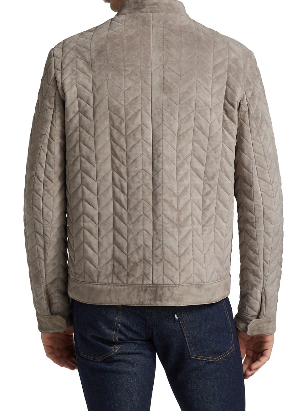 Shop Padded Real Suede Biker Leather Jacket