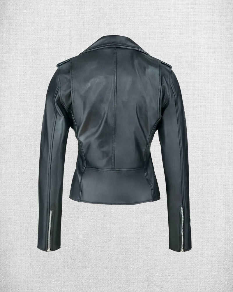 Shop Stylish Black Leather Biker Jacket For Women