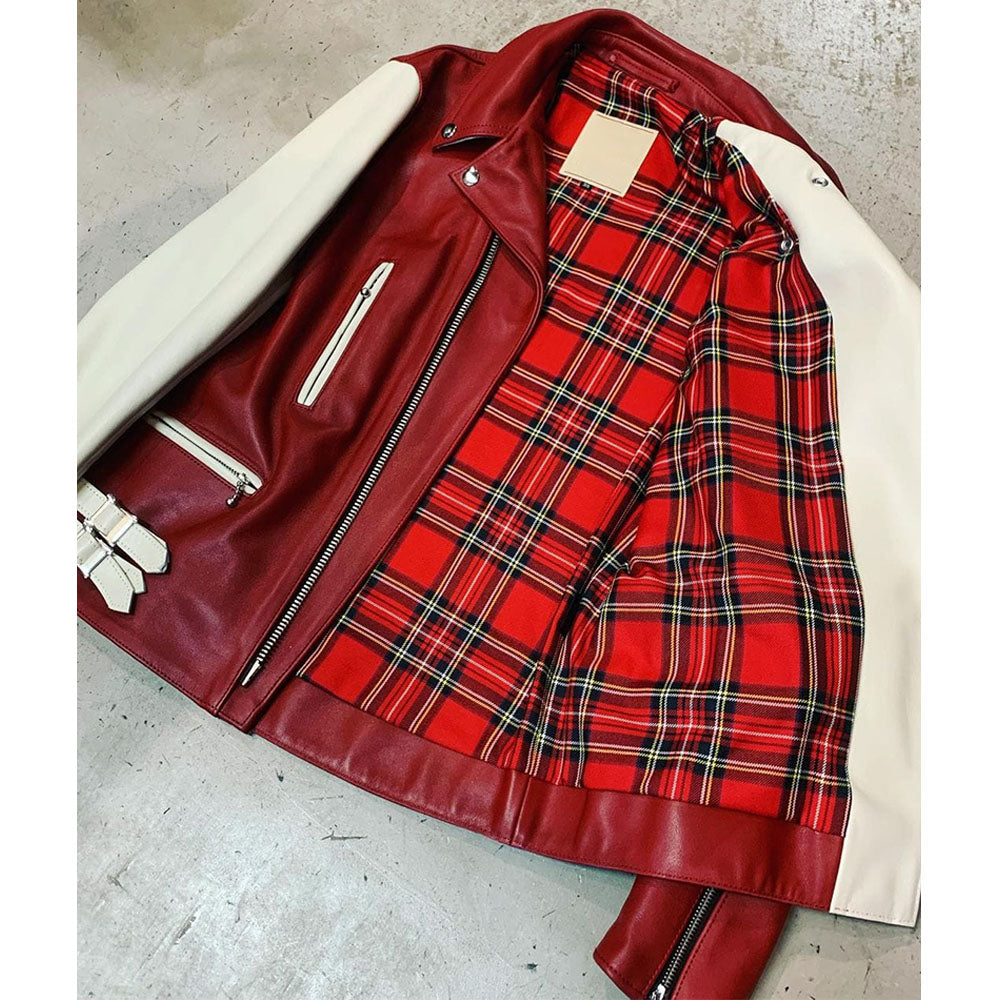 Shop Elegant Red Leather Jacket For Women