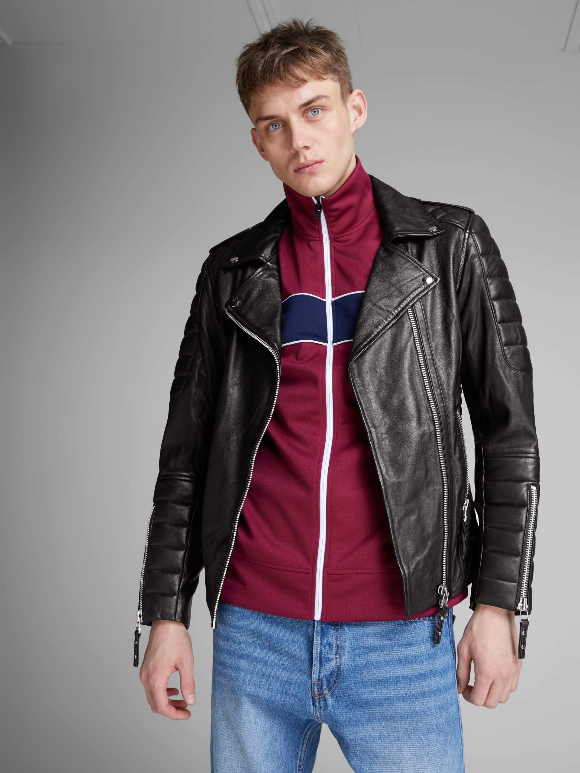 Shop Biker Boom Sheep Napa Stylish Leather Jacket