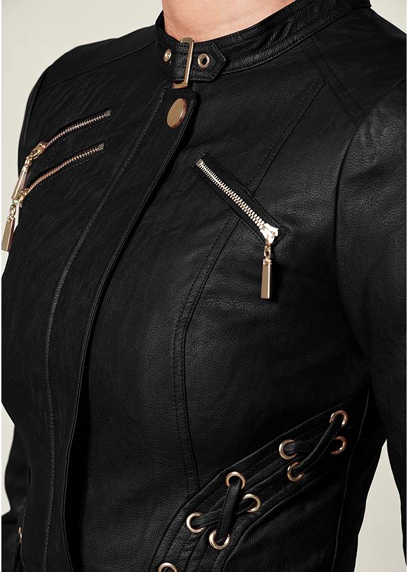 Shop Real Leather Lace-Up Jacket