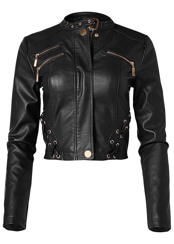 Shop Real Leather Lace-Up Jacket