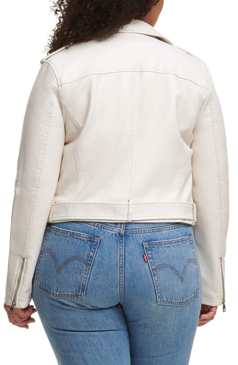 Shop Water Repellent Leather Fashion Belted Moto Jacket