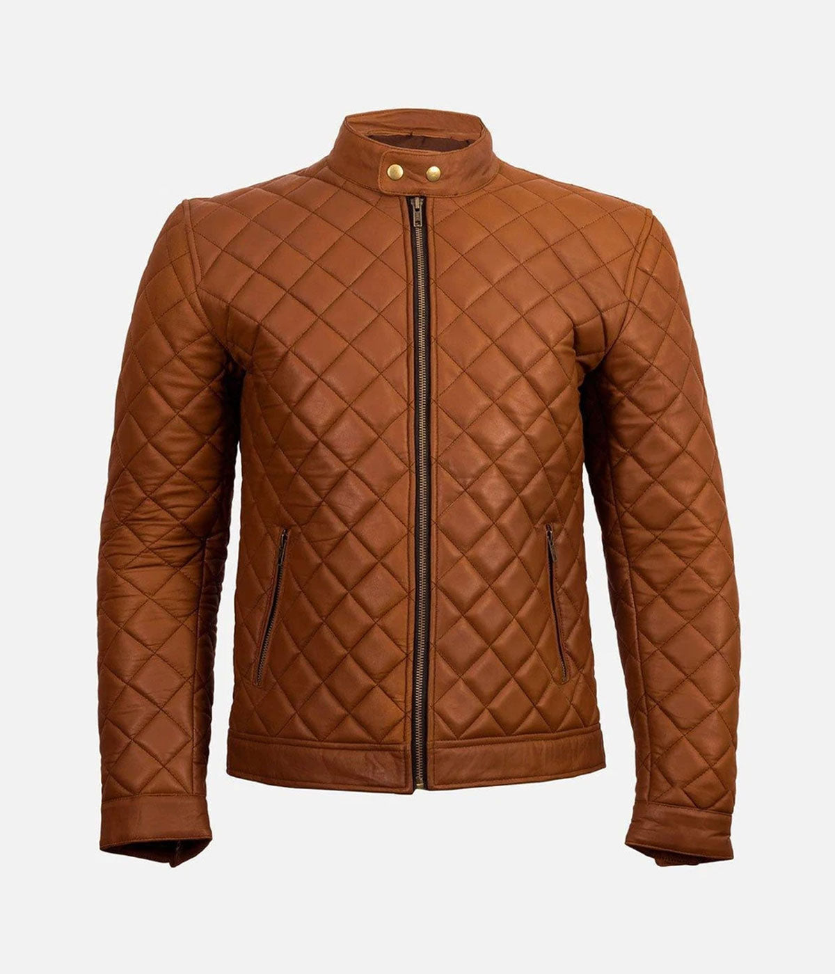 Shop Men’s Decant Slim Fit Quilted Biker Leather Jacket