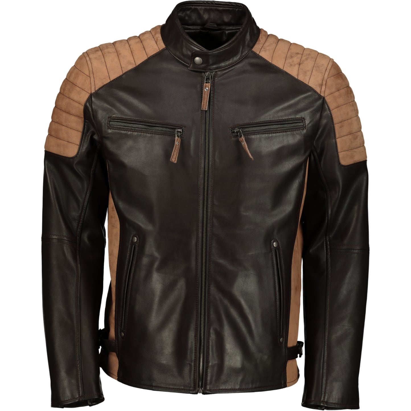 Shop Men's Two Tone Brown Motorcycle Style Leather Jacket