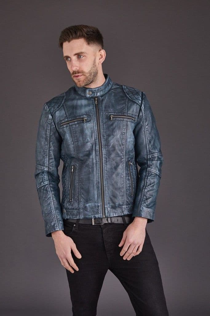 Shop Men's Quilted Vintage Biker Style Premium Leather