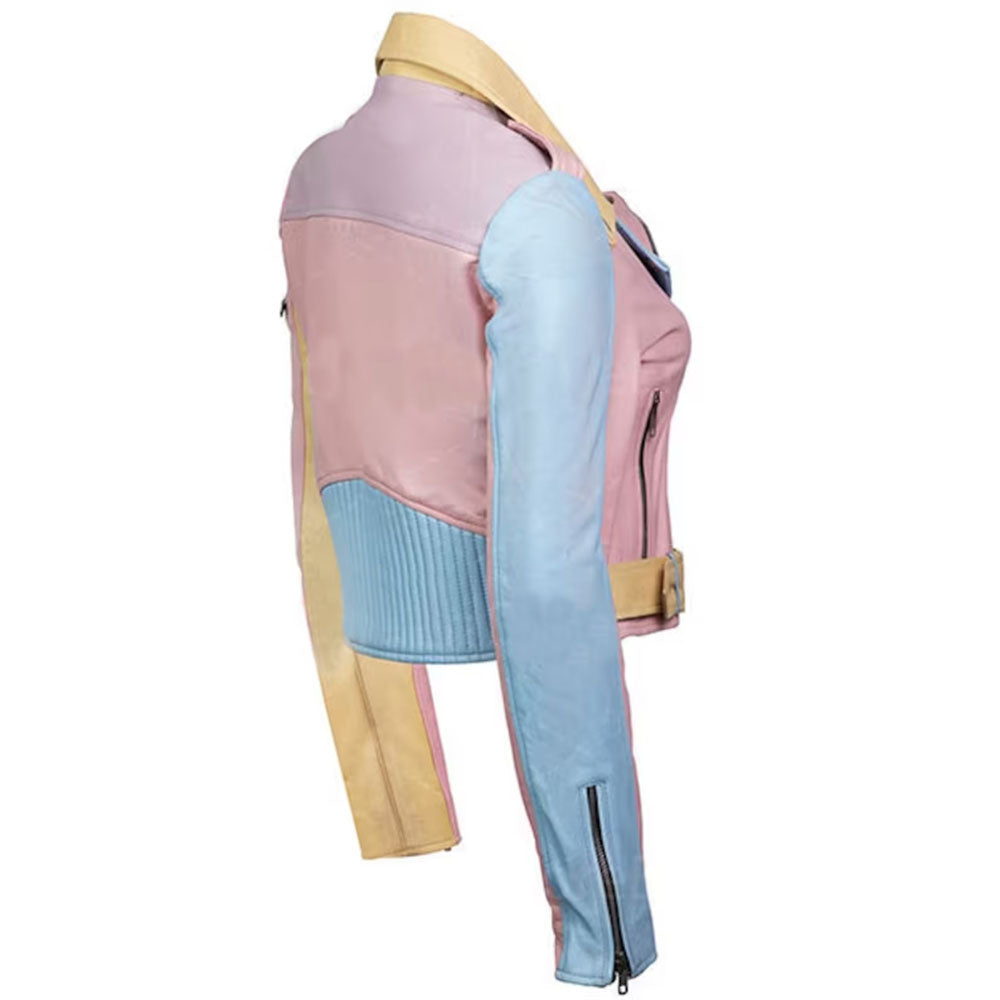 Shop Leather Jackets for women Slim fit zipper patchwork jackets for girls women by tjs