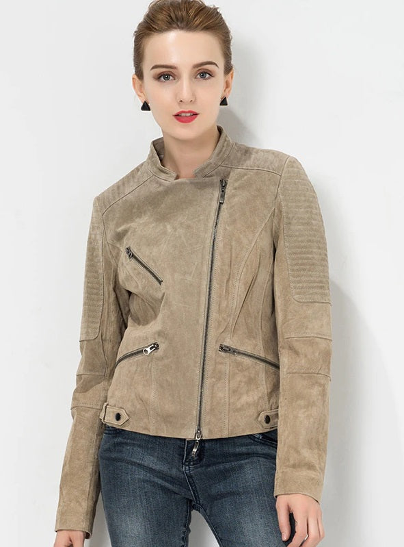 Shop Slim Fit Genuine Leather Jacket for Women