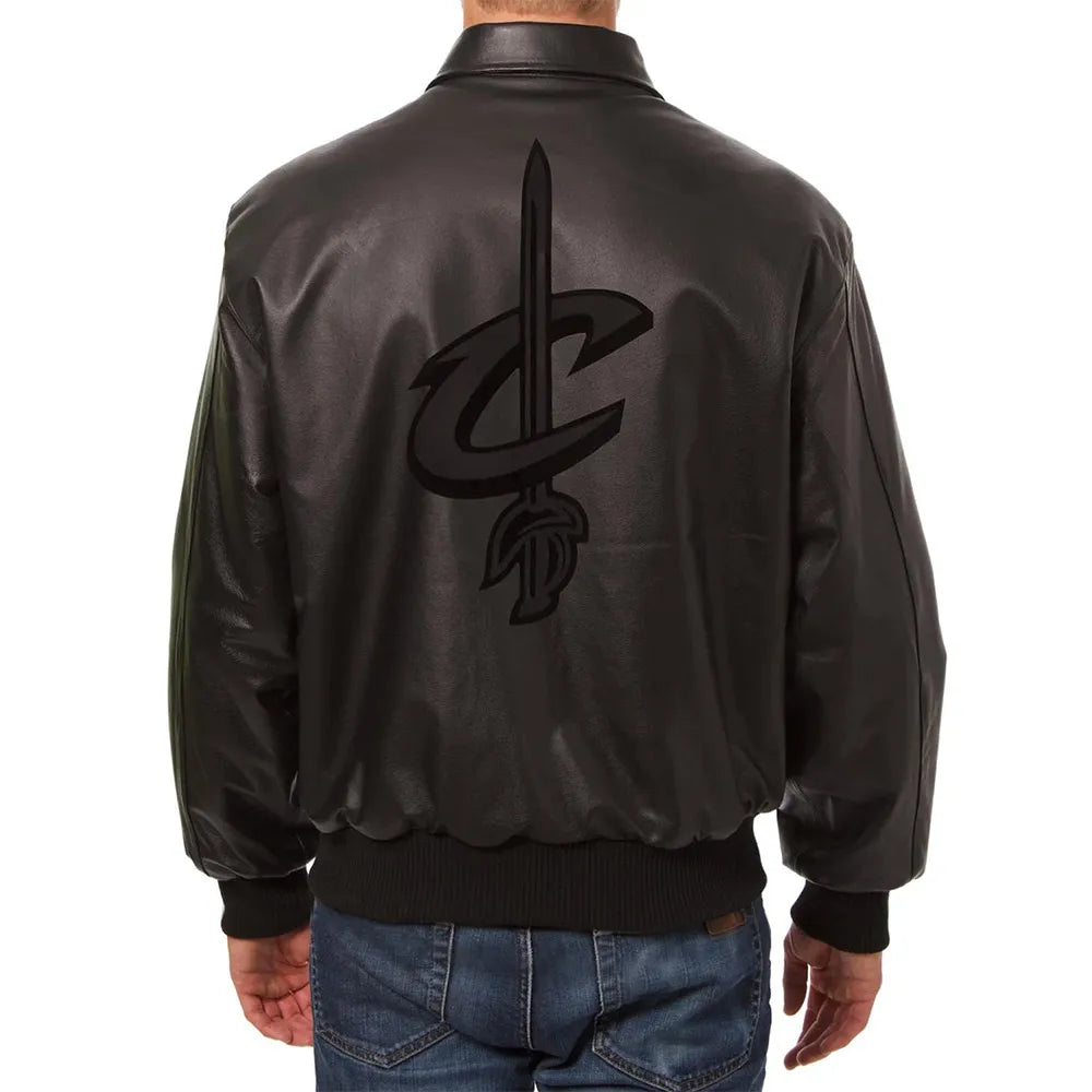 Shop Cleveland Cavaliers Shirt Collar Leather Jacket