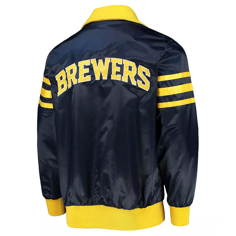 The Captain II Milwaukee Brewers Navy Satin Jacket