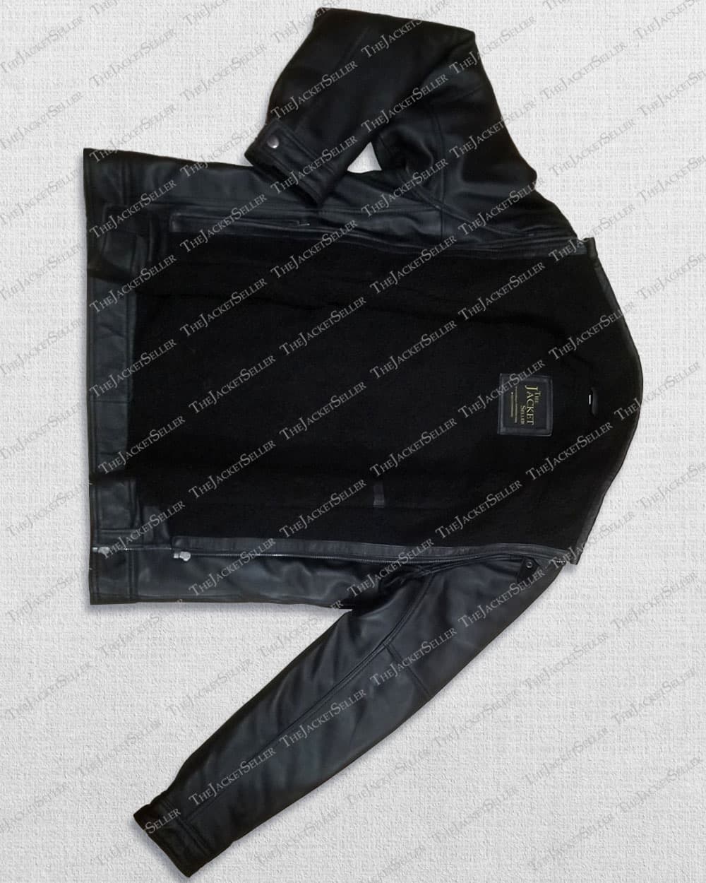 Shop Signature Leather Borg Lined Biker Jacket