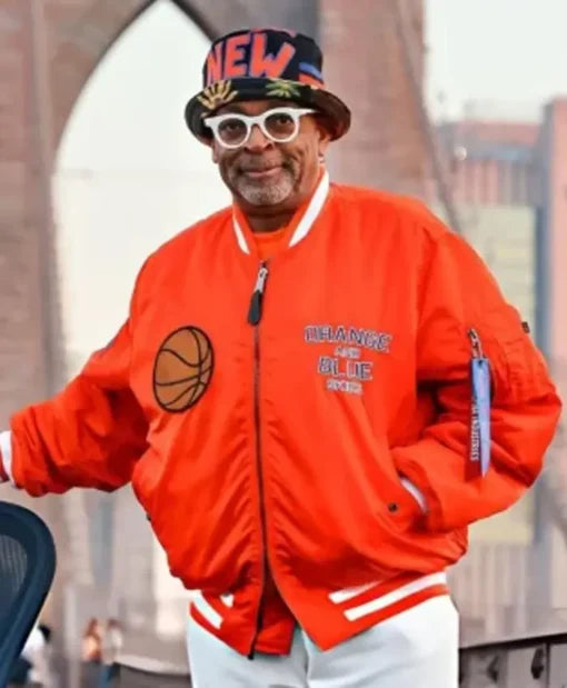 Shop 2026 Basketball Finals Spike Lee Orange Knicks Jacket