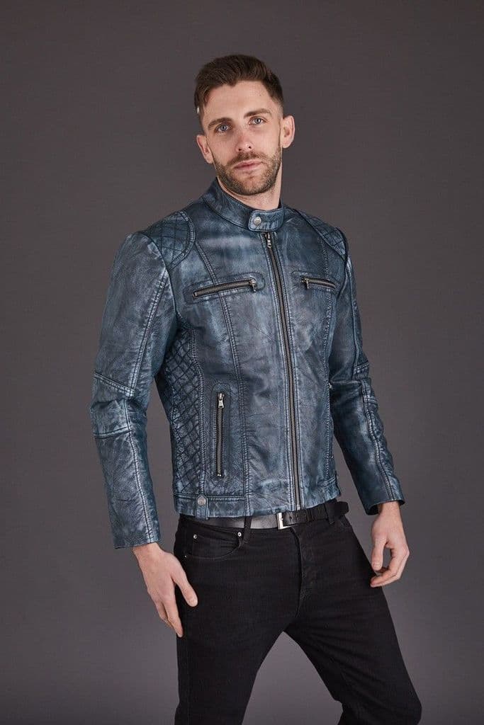 Shop Men's Quilted Vintage Biker Style Premium Leather