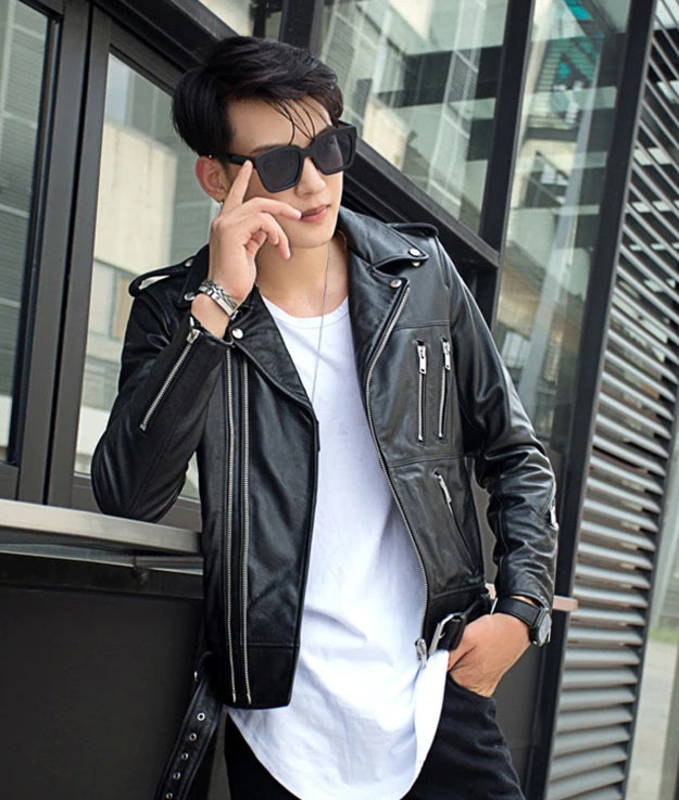 Shop Men’s Multi Zipper Biker Genuine Style Leather Jackets