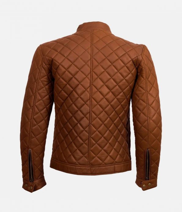Shop Men’s Decant Slim Fit Quilted Biker Leather Jacket
