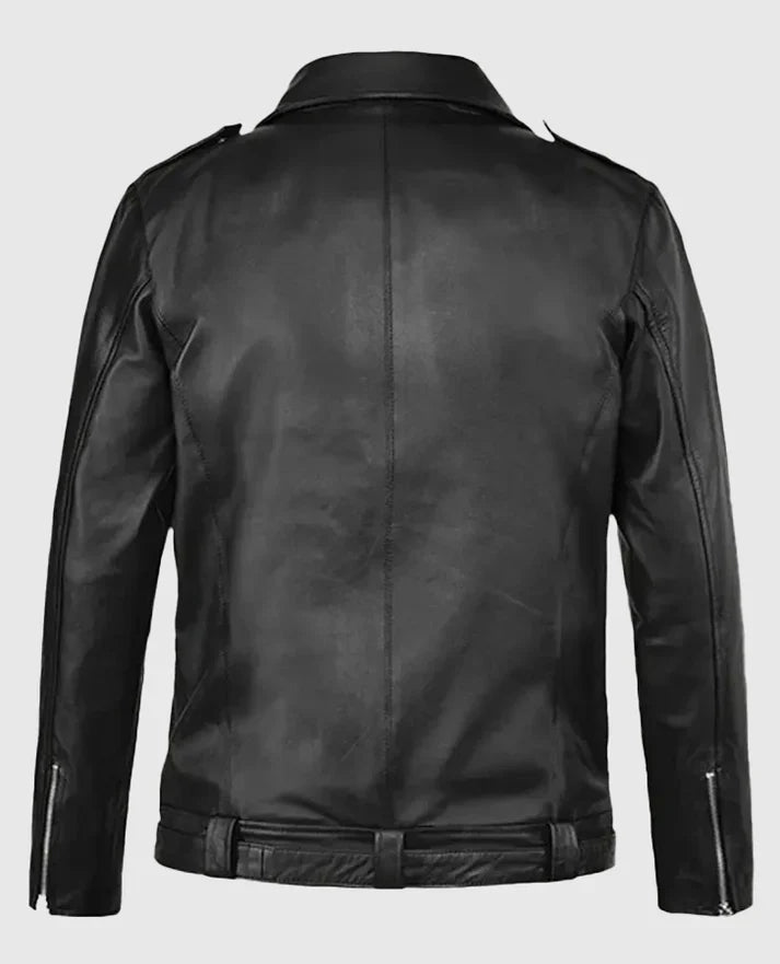 Shop Negan Walking Dead Black Biker Leather Jacket