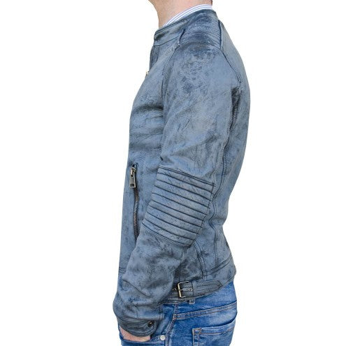 Shop Men's Decant Biker Jacket in Leather with Padded