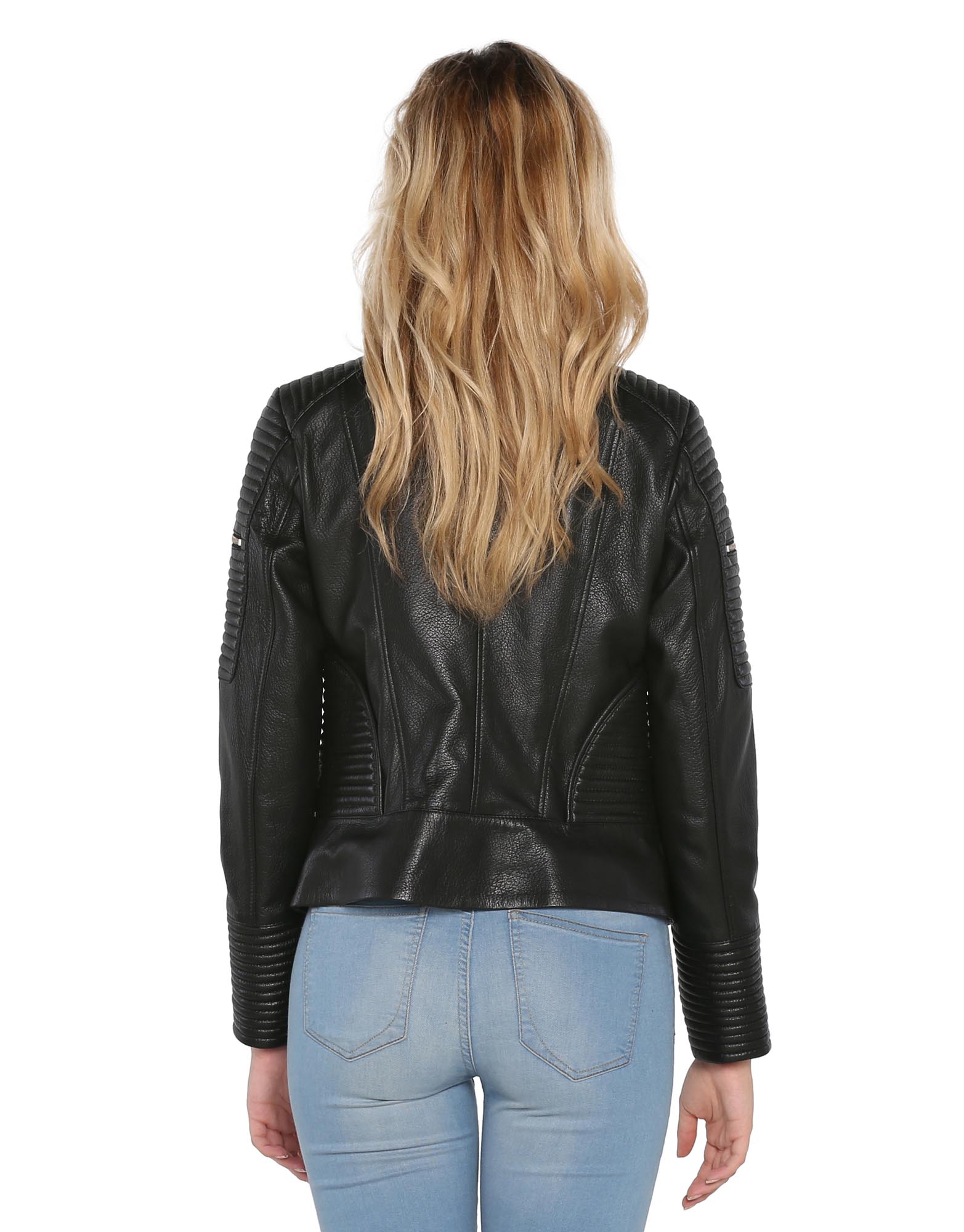 Shop Women's Real Leather Jacket Bomber Black