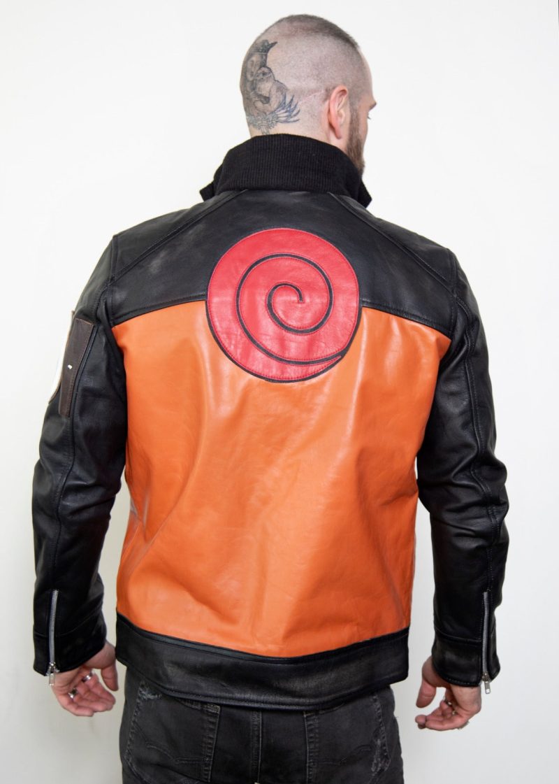 Shop Mens Shippuden Orange Leather Jacket