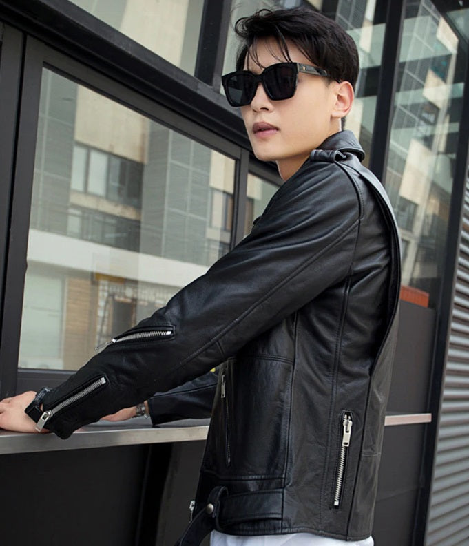 Shop Men’s Multi Zipper Biker Genuine Style Leather Jackets