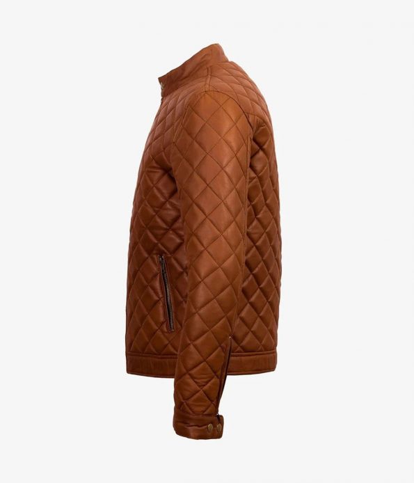 Shop Men’s Decant Slim Fit Quilted Biker Leather Jacket