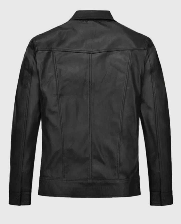 Shop David Beckham Black Leather Jacket