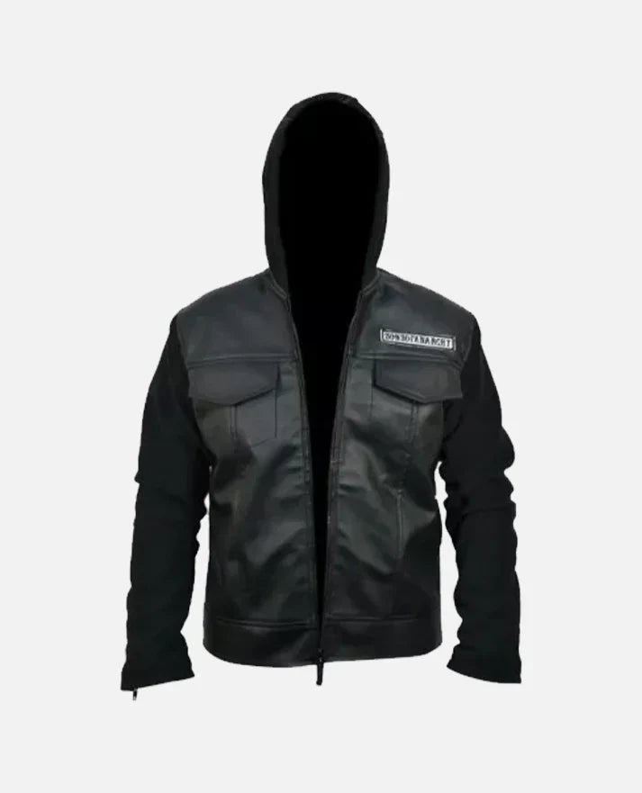 Shop Sons Of Anarchy Black Leather Jacket with Hoodie