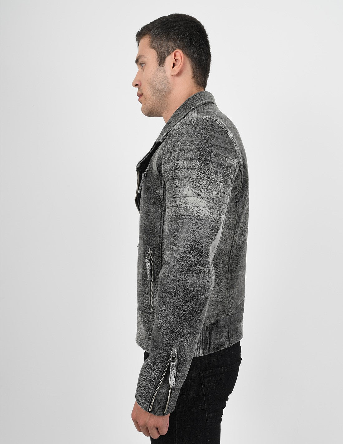 Shop Men's Biker Crackle Stylish Leather Jacket