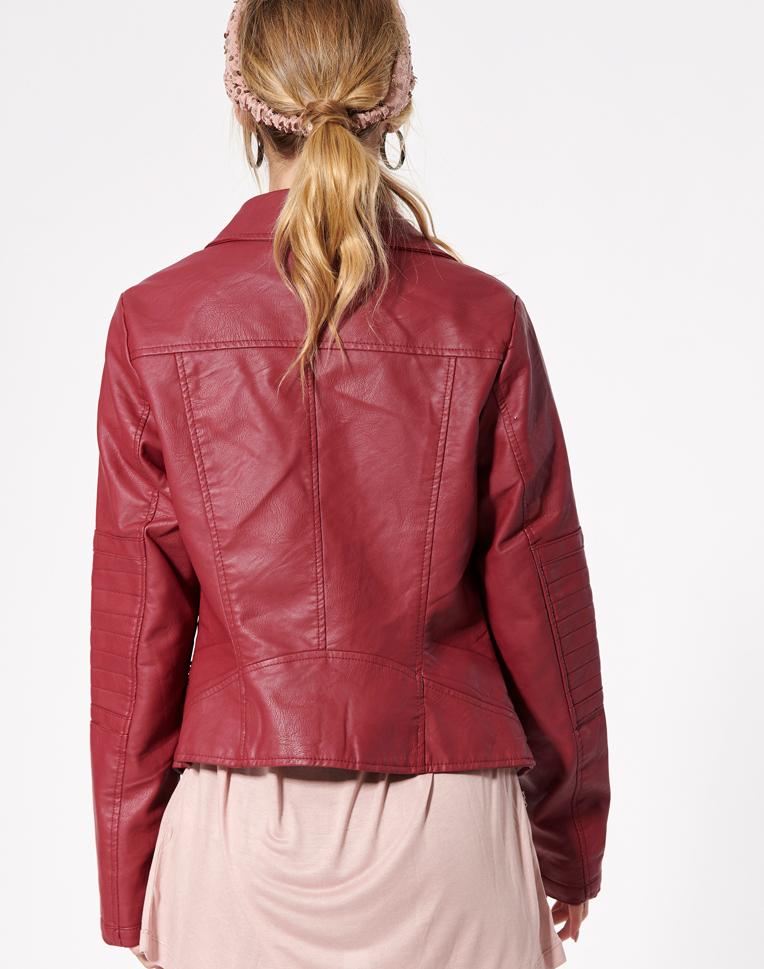 Shop Red Women Biker Leather Jacket
