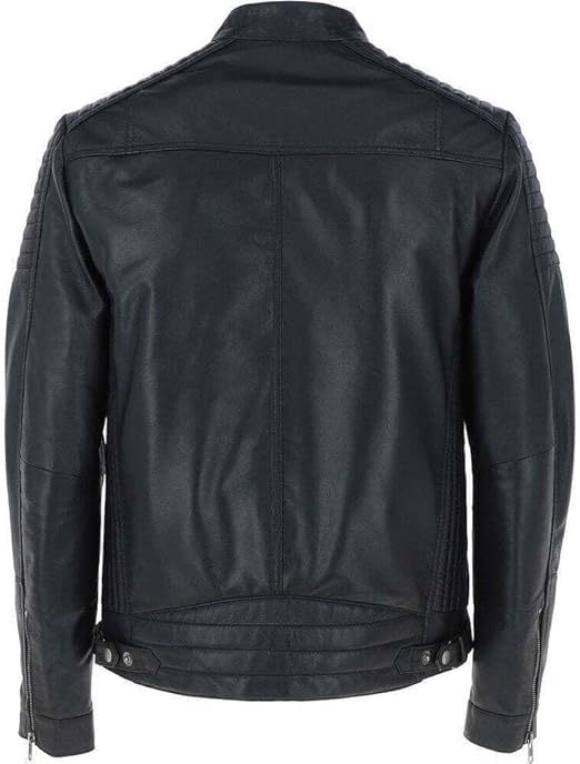 Shop Zipped Motorcycle Style Leather Jacket