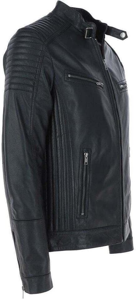 Shop Zipped Motorcycle Style Leather Jacket