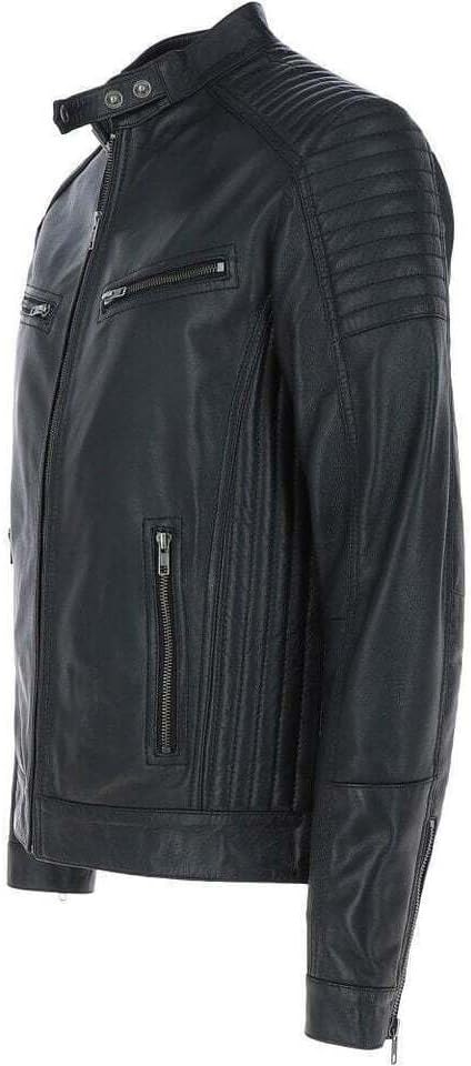 Shop Zipped Motorcycle Style Leather Jacket