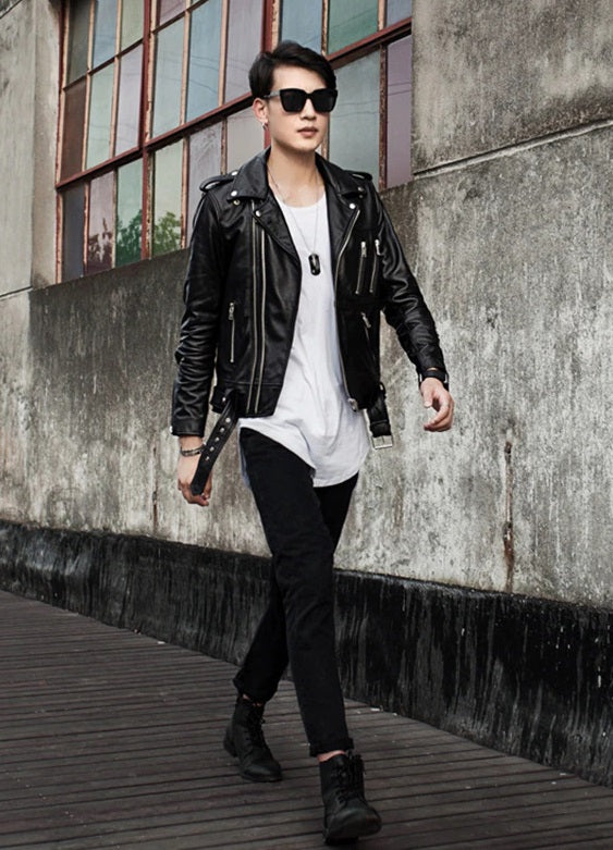 Shop Men’s Multi Zipper Biker Genuine Style Leather Jackets