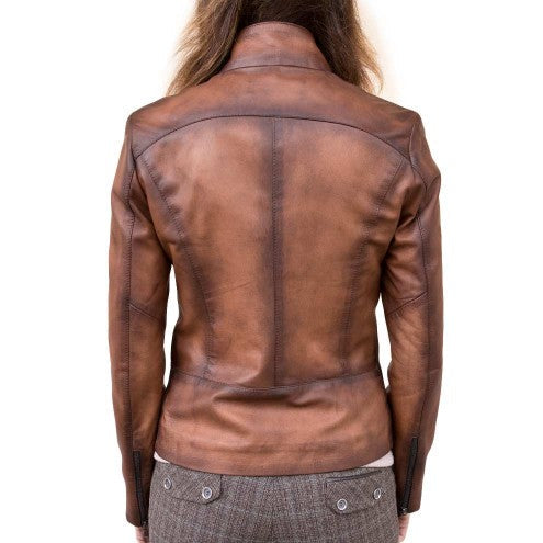 Shop Elegant Brown Moto Jacket for Women's