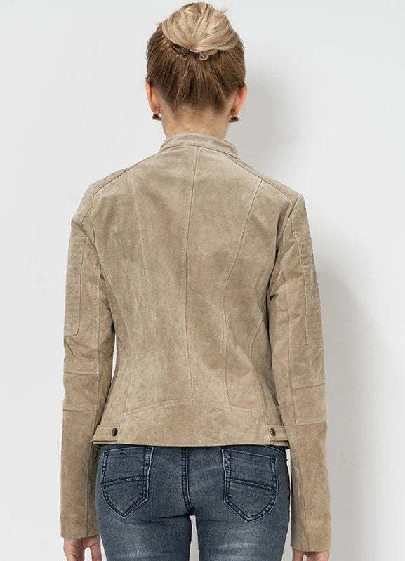 Shop Slim Fit Genuine Leather Jacket for Women