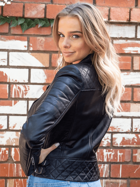 Shop Women Biker Genuine Leather Jacket