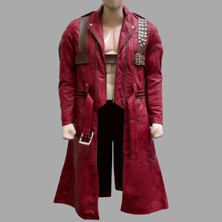 Devil May Cry 3 Dante Cosplay Red Leather Jacket Costume Game Inspired Coat