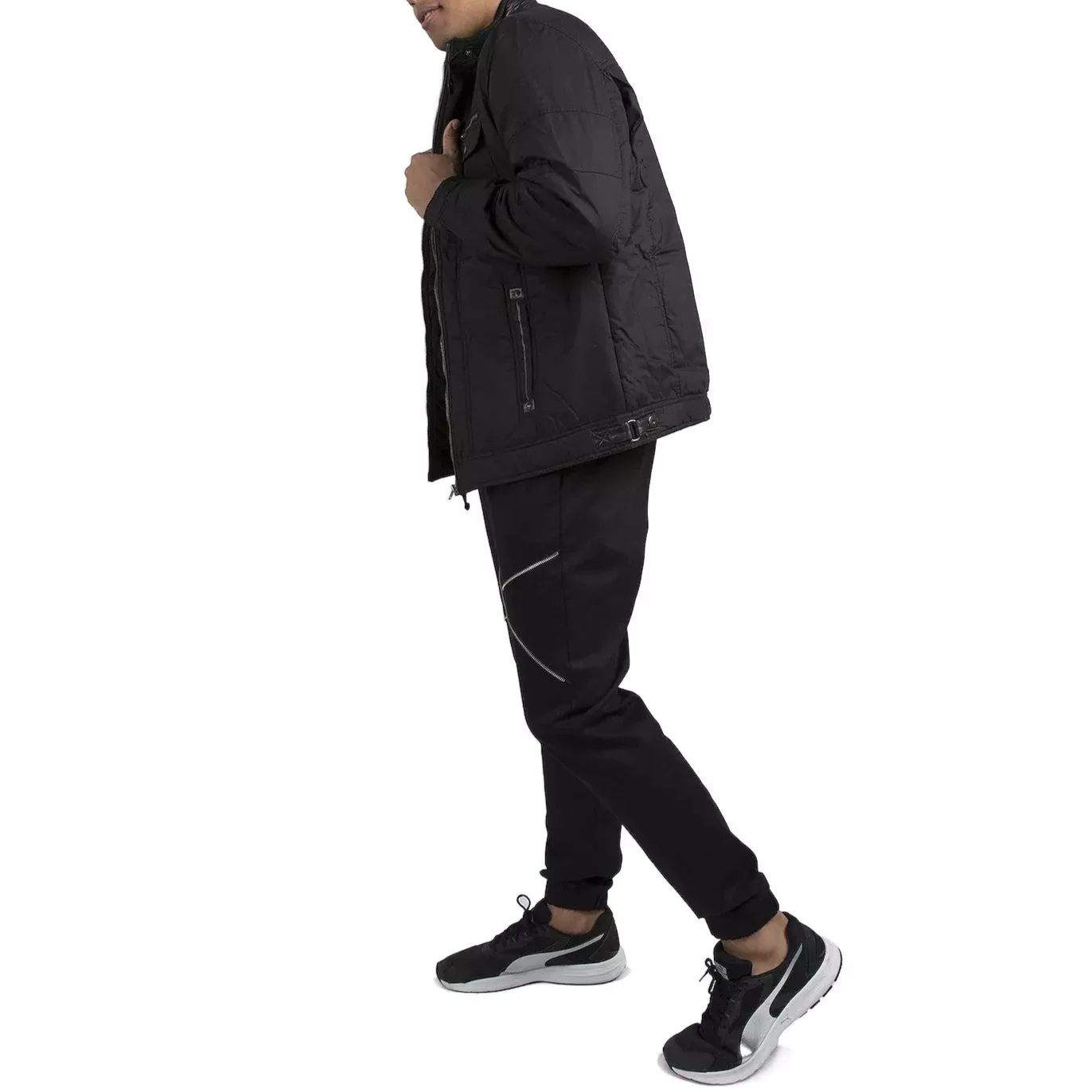 Shop Vibes Men's Canvas Zip-Up Padded Moto Jackets