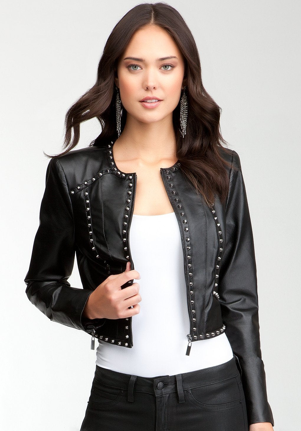 Shop Studded Genuine Leather Jacket For Women